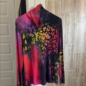 Sno Skins Cowl Neck Top Multicolor Size Large